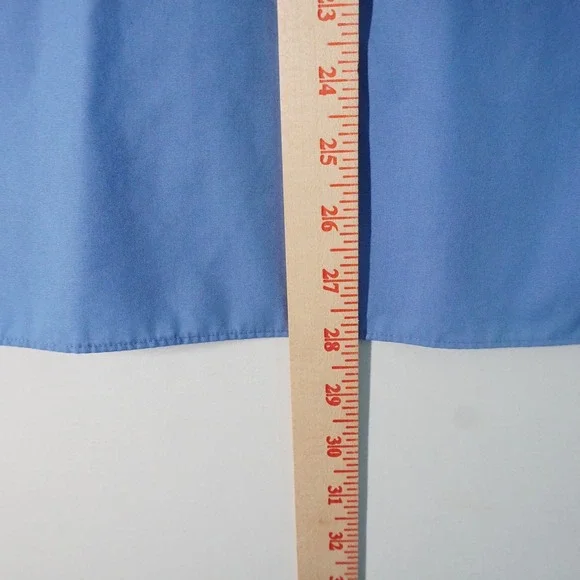 Foxcroft Wrinkle Free Short Sleeve Top Blue Cotton Blend Women's Size 12 - Picture 6 of 7